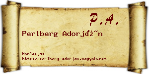 Perlberg Adorján névjegykártya